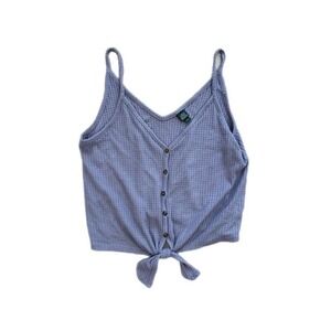 Wild Fable Target Tank Top Tie Front Waffle Knit Cropped Lavender Purple Size L